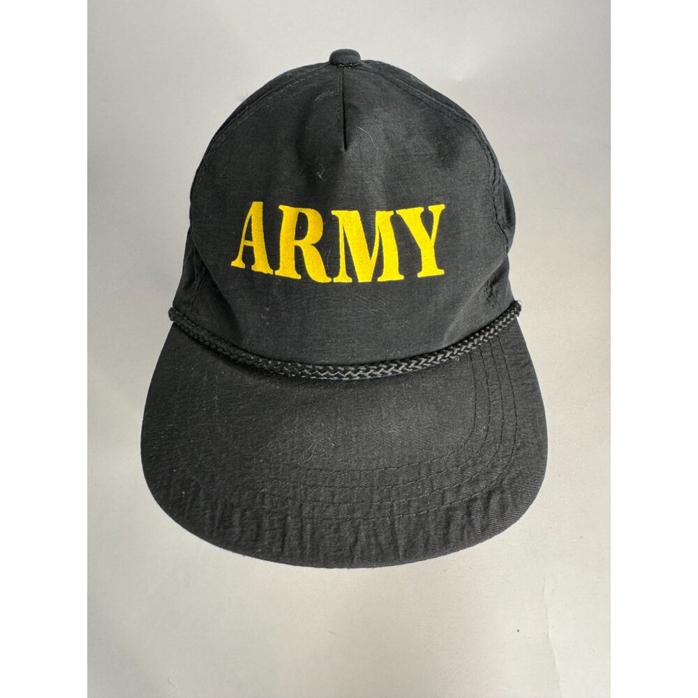 Army Logo Black Nylon Snapback Hat By Yupoong - Picture 12 of 16